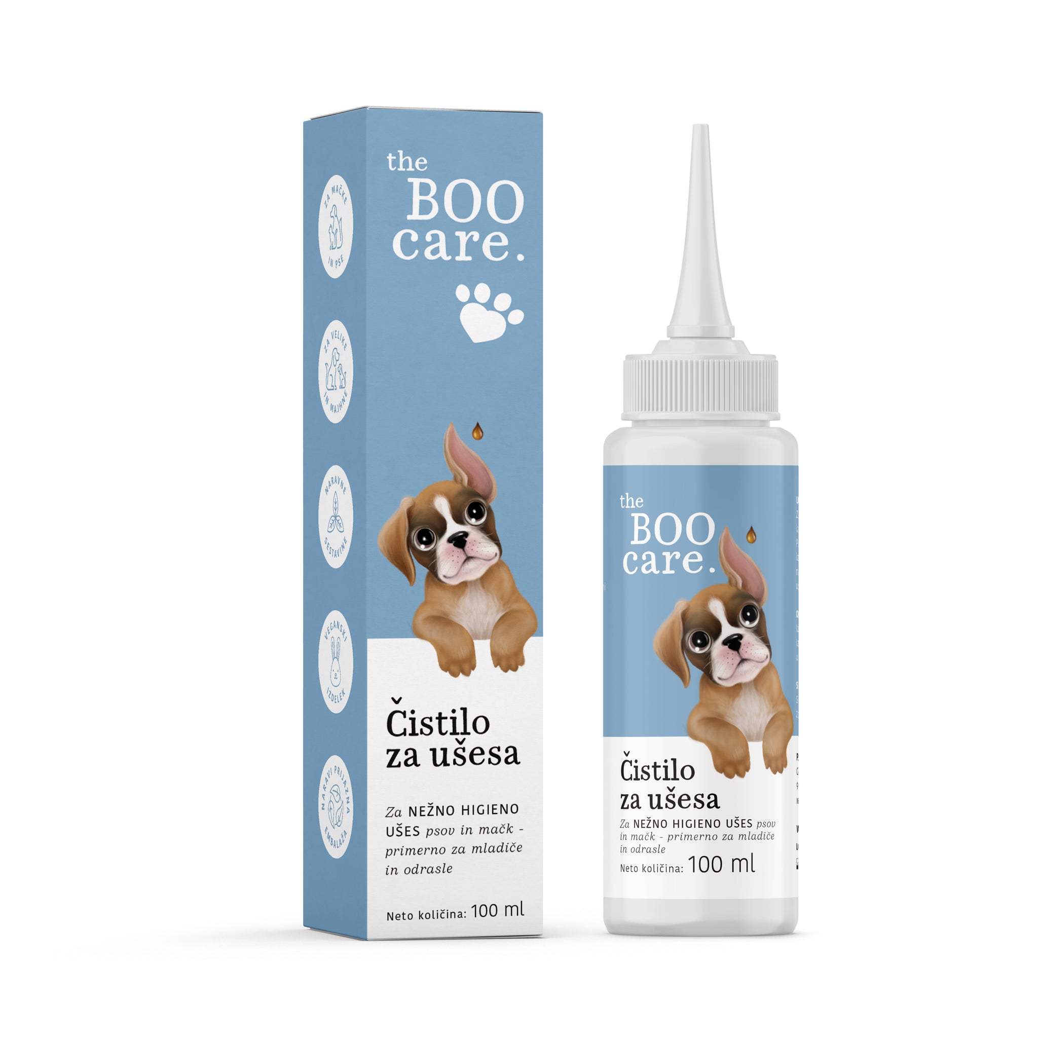 Nežno naravno čistilo za pasja in mačja ušesa